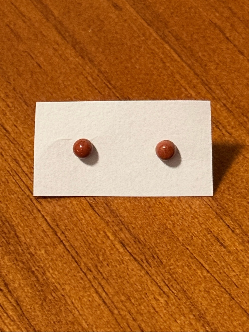 Sterling Silver Red Jasper Stone Stud Earrings